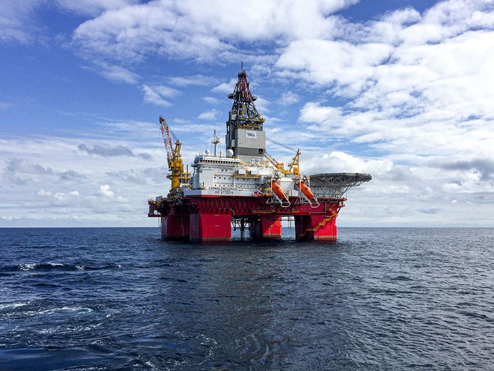 Offshore oil and gas platform served by marine spares supply